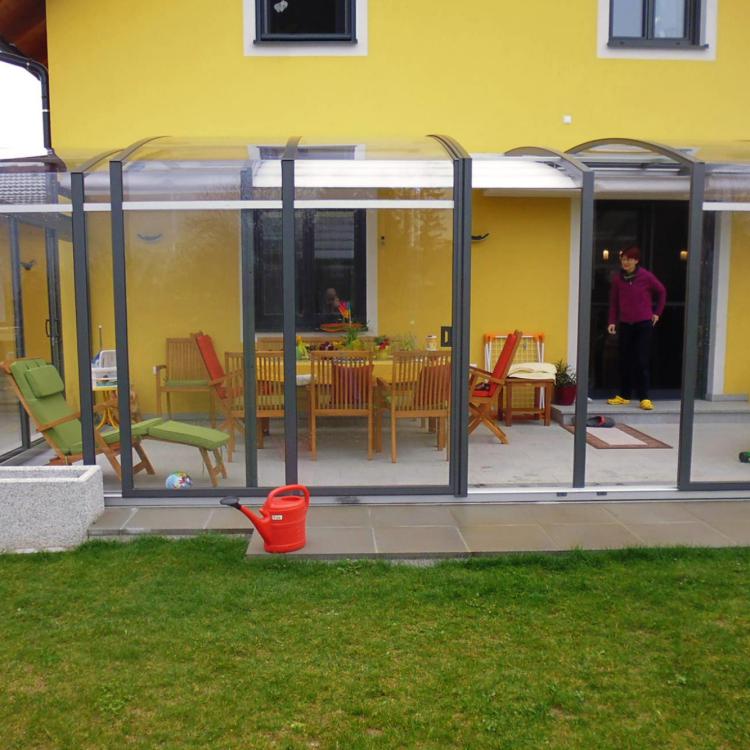 Abri de terrasse Topaz mobile installé en Alsace
										